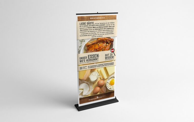 ROLLUP Huhn/Text 1x2m