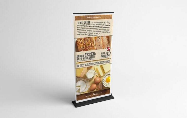 ROLLUP Schwein/Text 1x2m